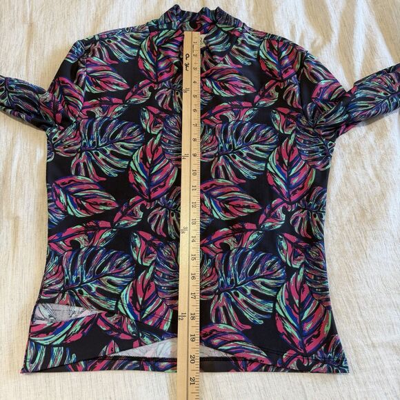 Kira Lifestyle Athletic Cropped Long Sleeve Tropical Print Active Top Size M - Picture 13 of 15